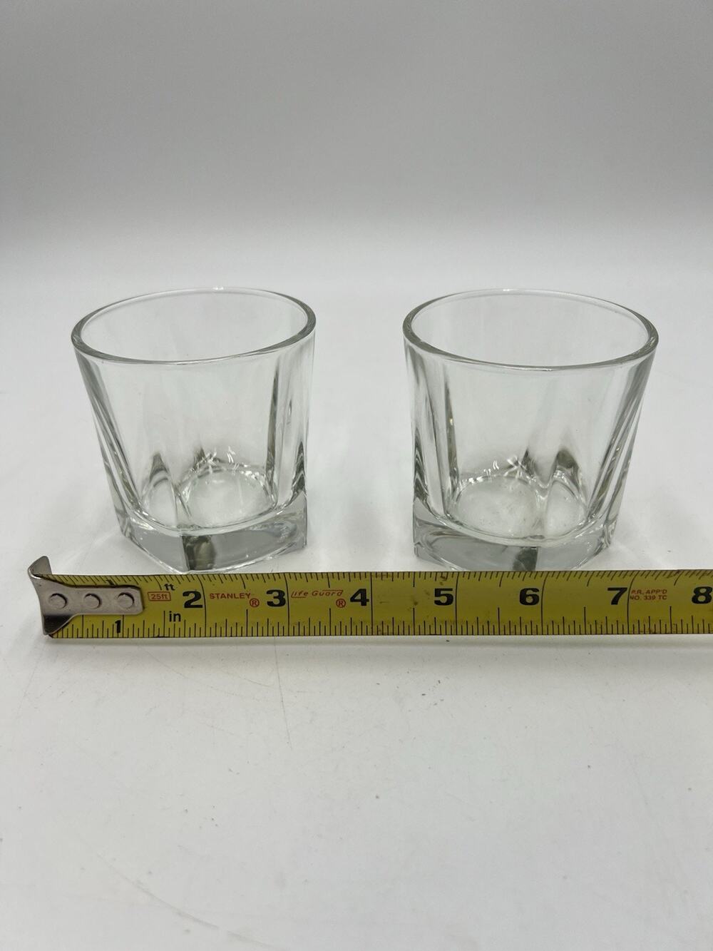 Set of 2 Libbey DuraTuff Inverness Rocks Whiskey Glasses 7 oz Heavy Base
